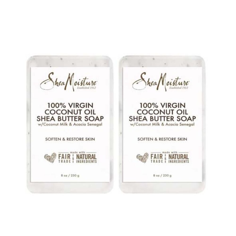 2 Shea Moisture 100% Virgin Coconut Oil Shea Butter Body Soaps